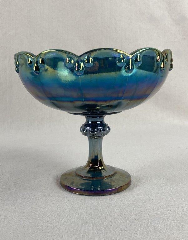 Carnival Glass Compote and Covered Dish - 3