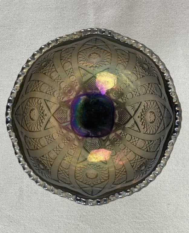 Carnival Glass Compote and Covered Dish - 3
