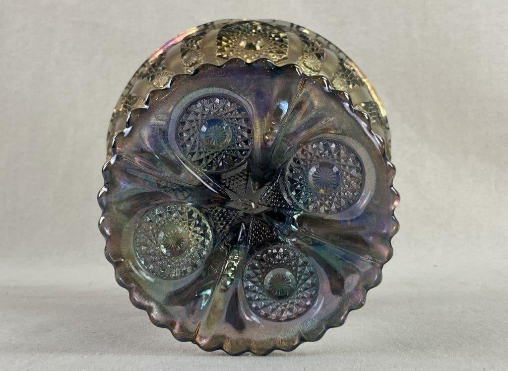 Carnival Glass Compote and Covered Dish - 4