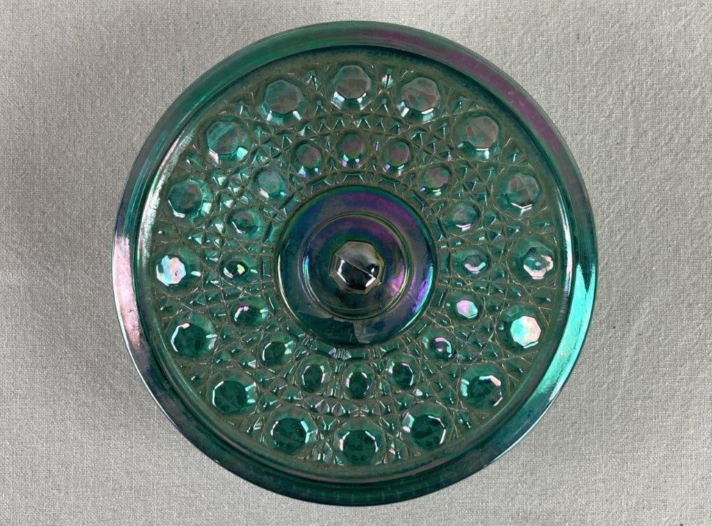 Carnival Glass Compote and Covered Dish - 5