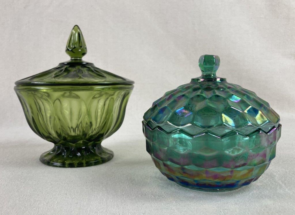Art Glass Covered Dishes (1 of 5)