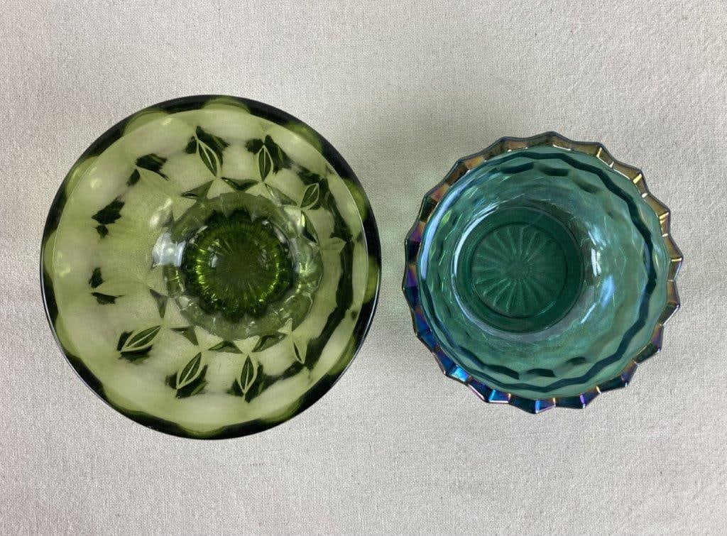 Art Glass Covered Dishes - 4