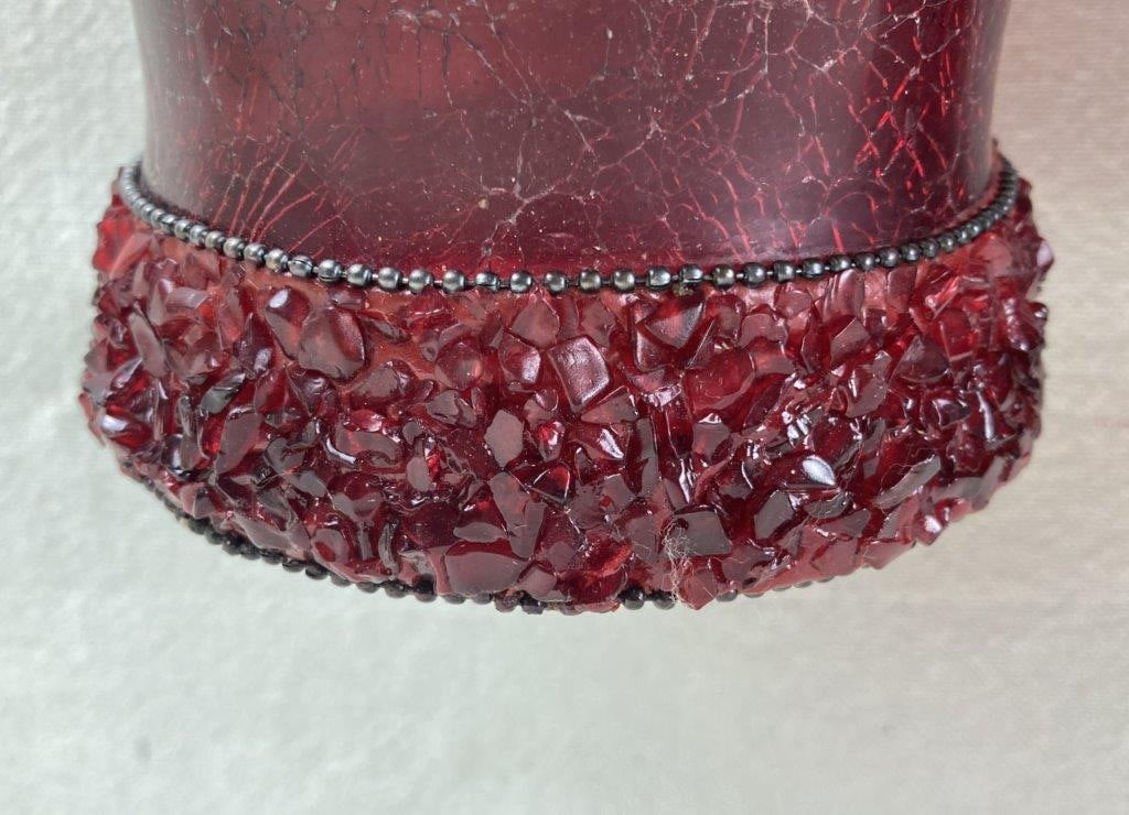 Red Art Glass Sconces - 3