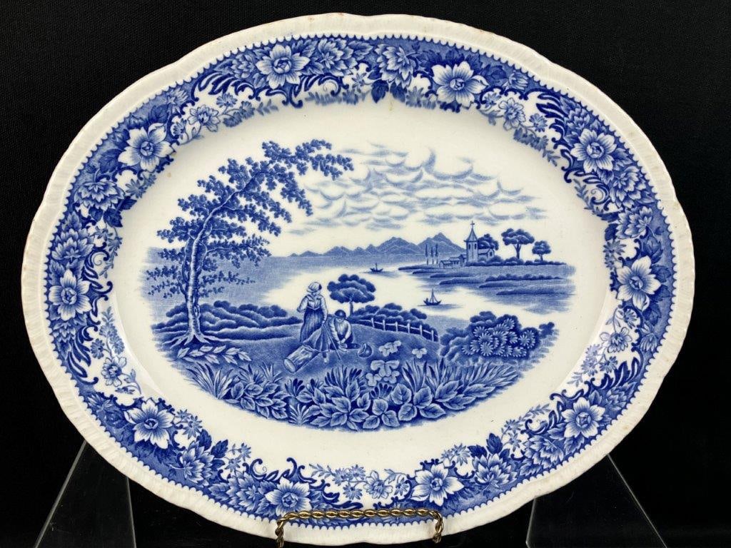English Blue and White Transferware China - 2