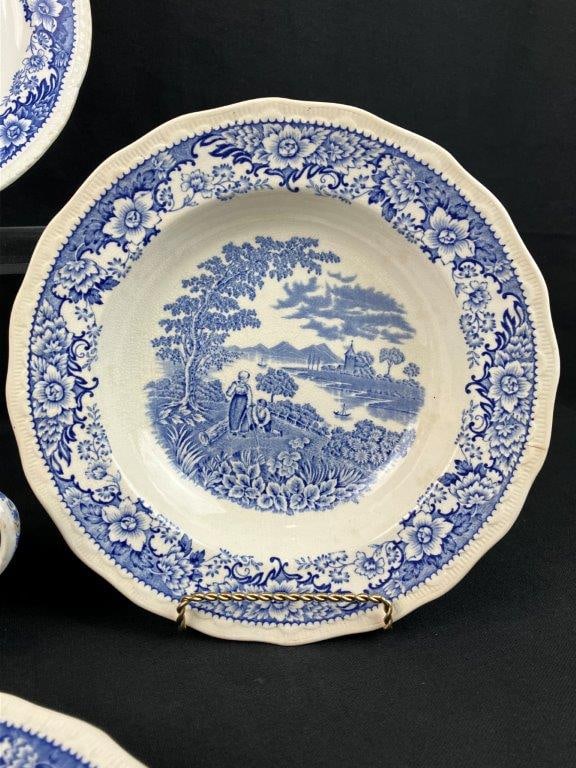 English Blue and White Transferware China - 4