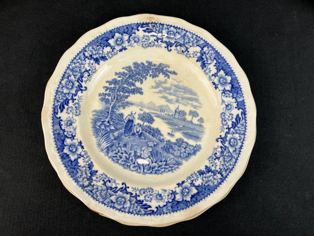 English Blue and White Transferware China - 6
