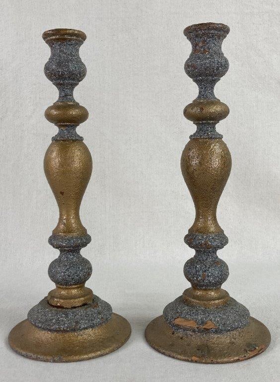 Painted Mahogany Candlesticks - 2