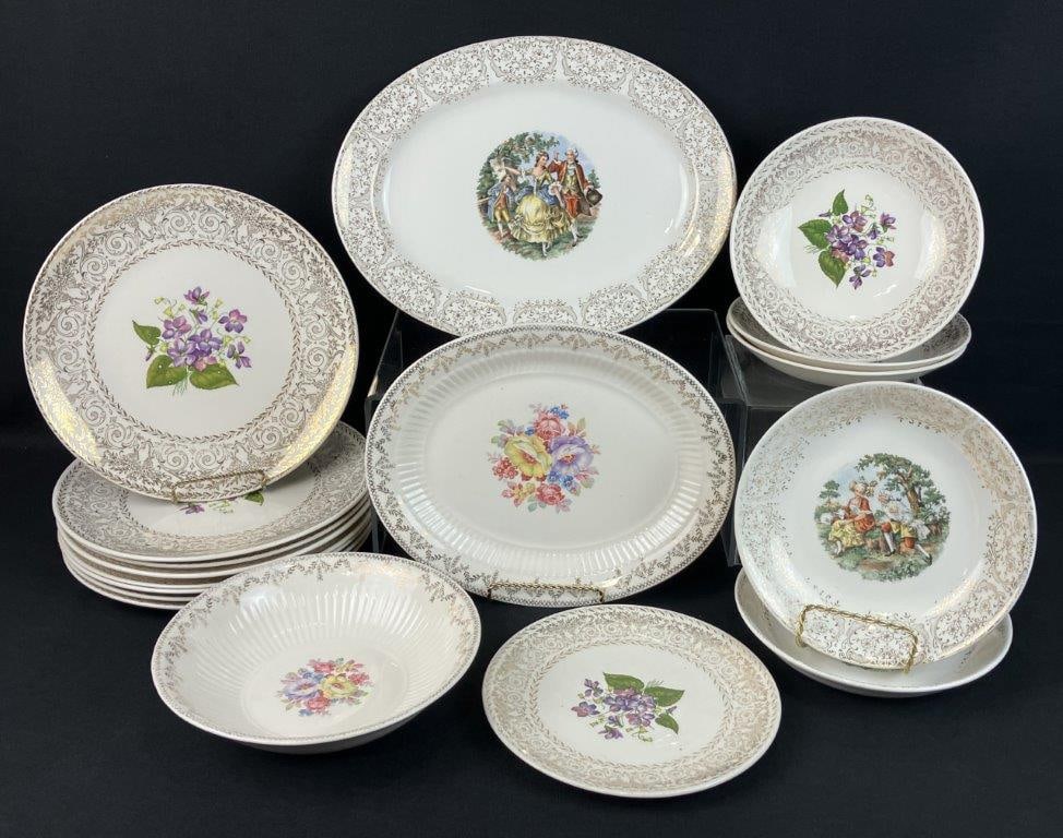 22 Kt Gold Decorated China Plates (1 of 9)