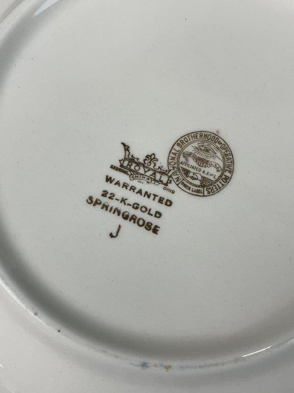 22 Kt Gold Decorated China Plates - 8