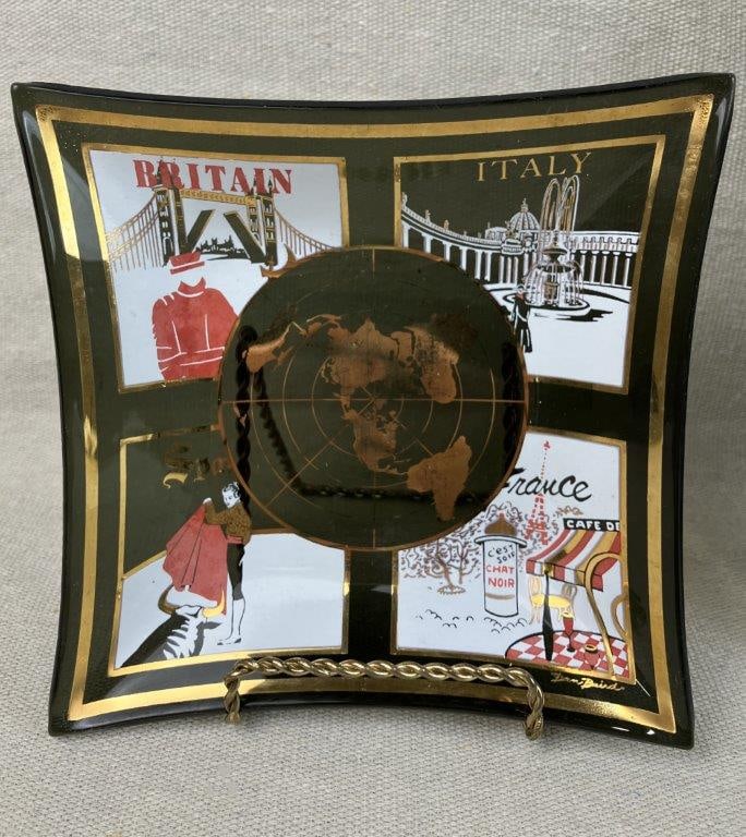 Mid Century Modern Don Baird European Travel Glass Trays - 4