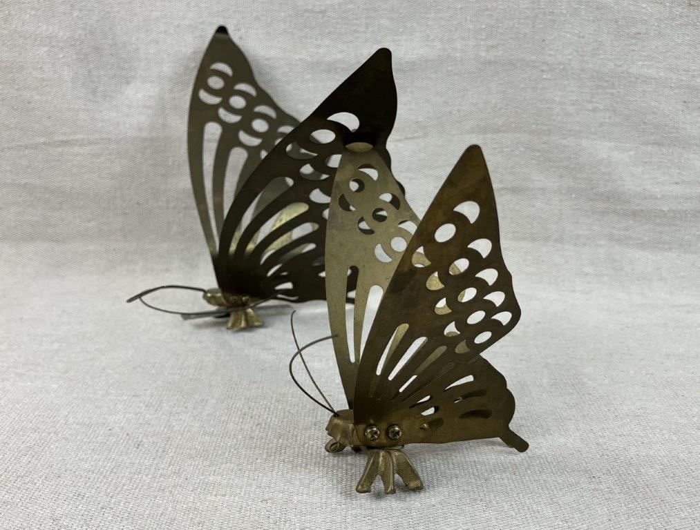 Mid Century Modern Brass Butterflies - 2