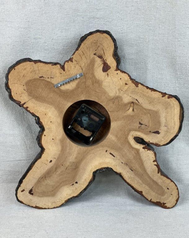 Mid Century Modern Tree Slice and Coin Wall Clock - 4