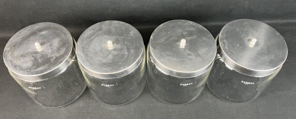 Four Pyrex Apothecary Jars - 4