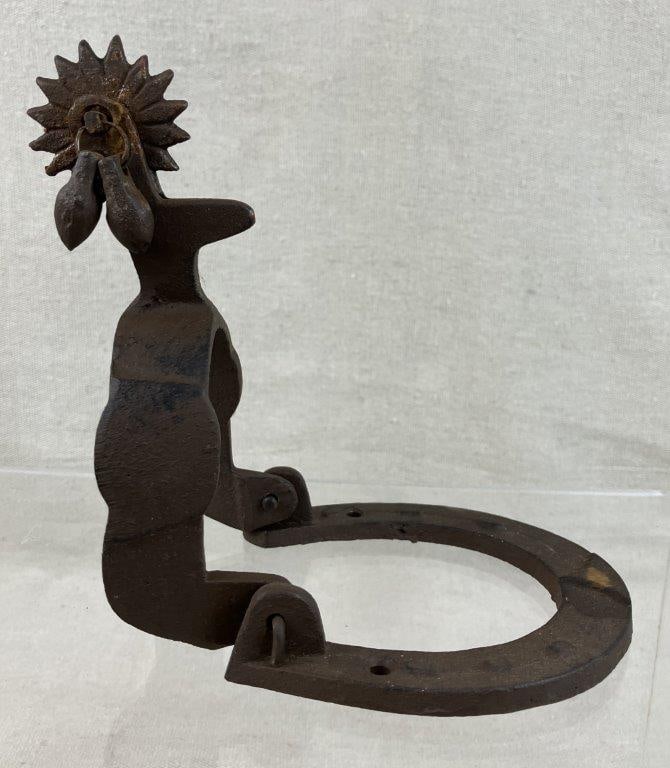 Cast Iron Horseshoe and Spur Door Knocker - 4