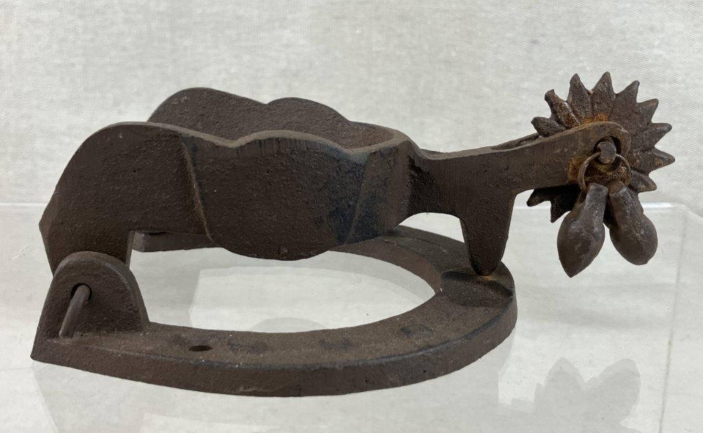 Cast Iron Horseshoe and Spur Door Knocker - 5