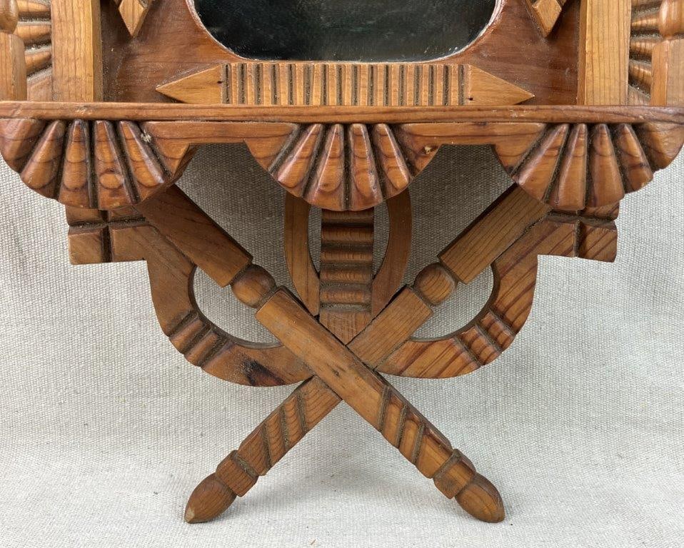 Tramp Art Wall Mirror, 1920s - 3