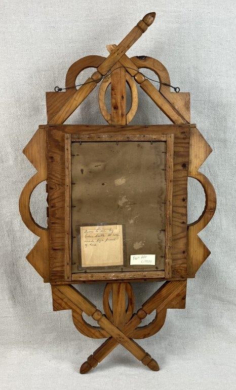Tramp Art Wall Mirror, 1920s - 5