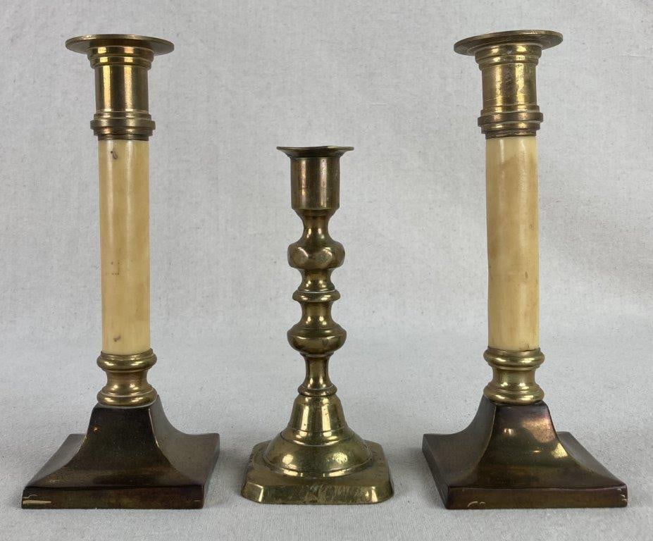 Three Brass Candlesticks - 3
