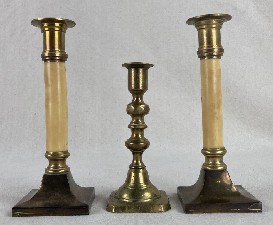 Three Brass Candlesticks - 4