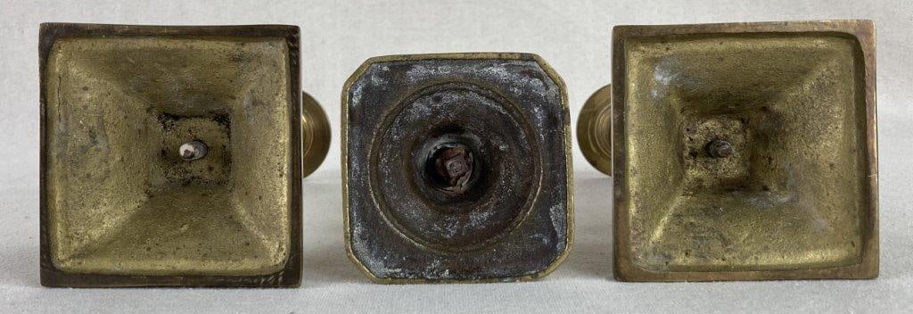 Three Brass Candlesticks - 5