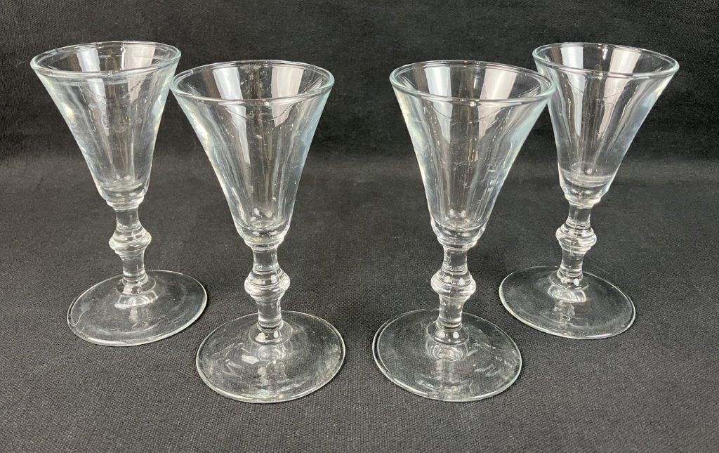 Four Trumpet-Style Cordial Glasses (1 of 6)