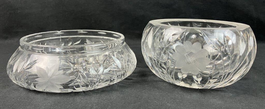 Two Etched Glass Dishes - 2