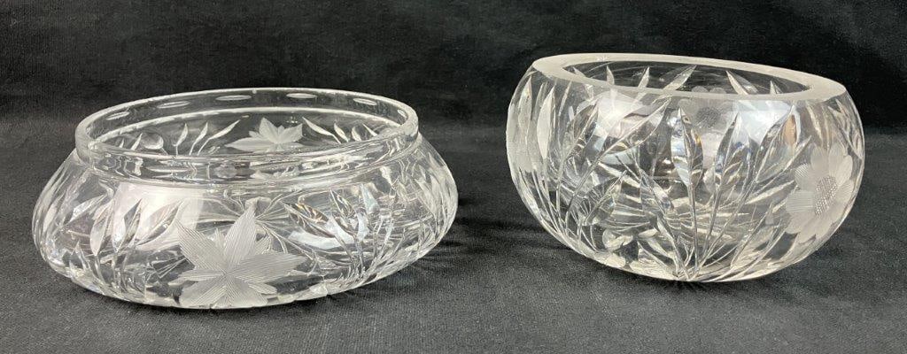 Two Etched Glass Dishes - 4