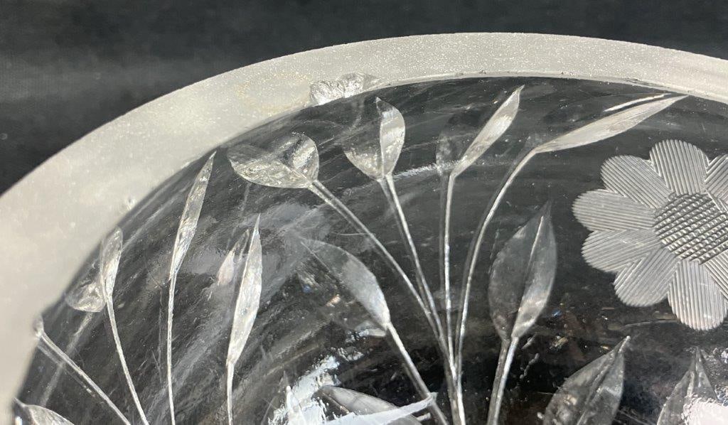 Two Etched Glass Dishes - 6