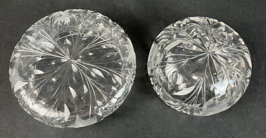 Two Etched Glass Dishes - 8