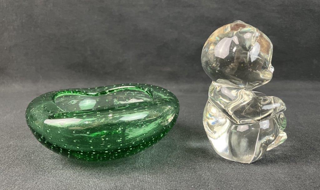 Art Glass Fenton Bear and Bowl - 5