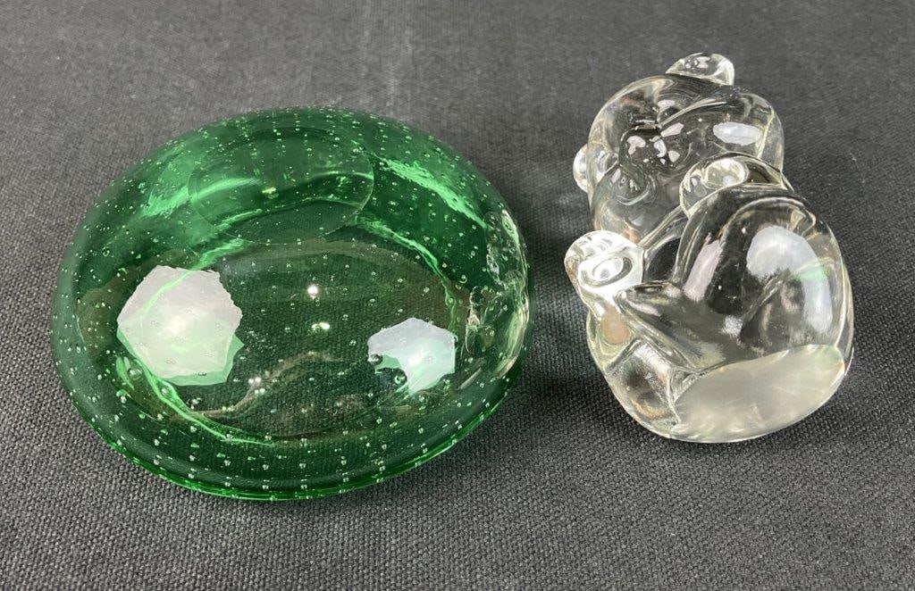 Art Glass Fenton Bear and Bowl - 7