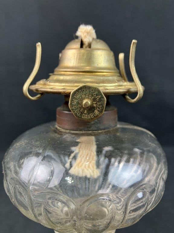 Pressed Glass Oil Lamp - 3