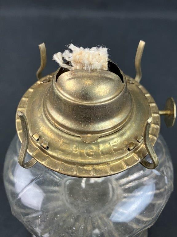 Pressed Glass Oil Lamp - 4