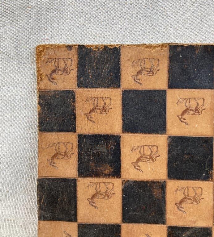 Tooled Leather Gazelle Checker Board - 2