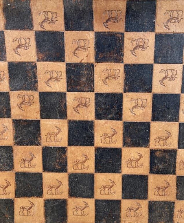 Tooled Leather Gazelle Checker Board - 4