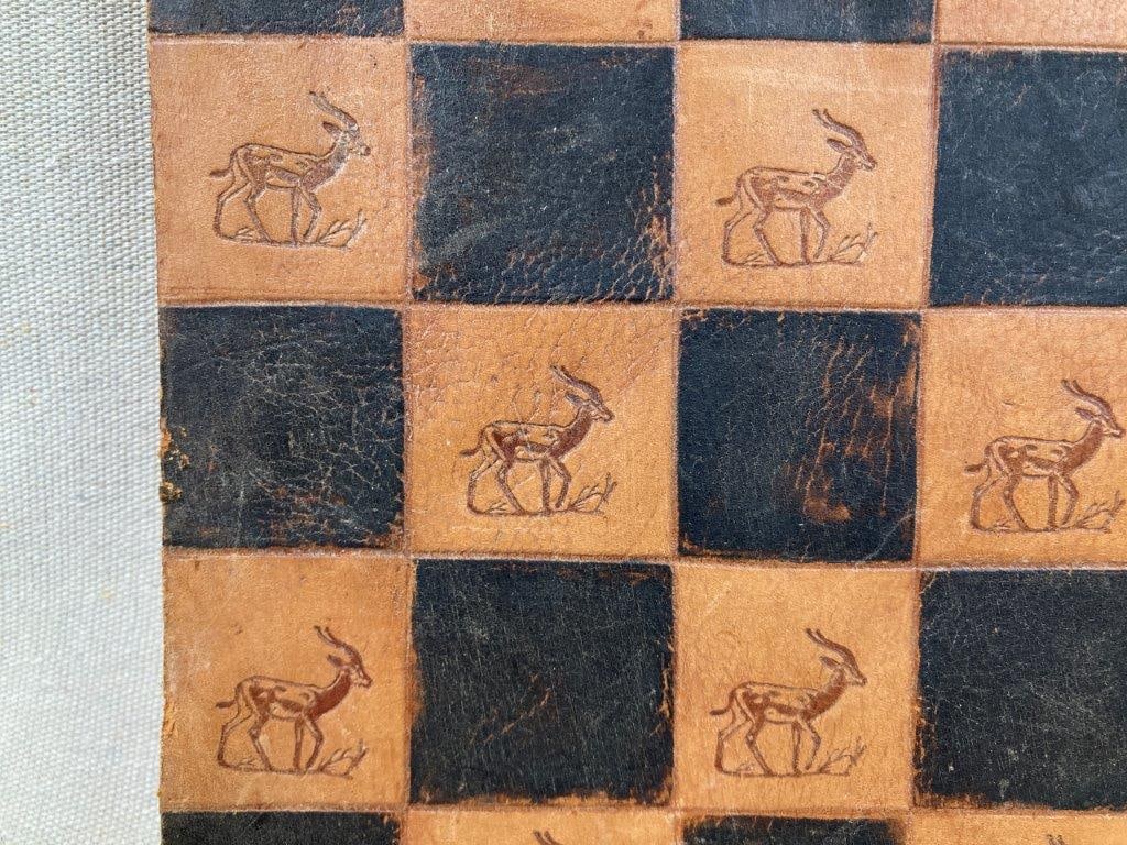 Tooled Leather Gazelle Checker Board - 5