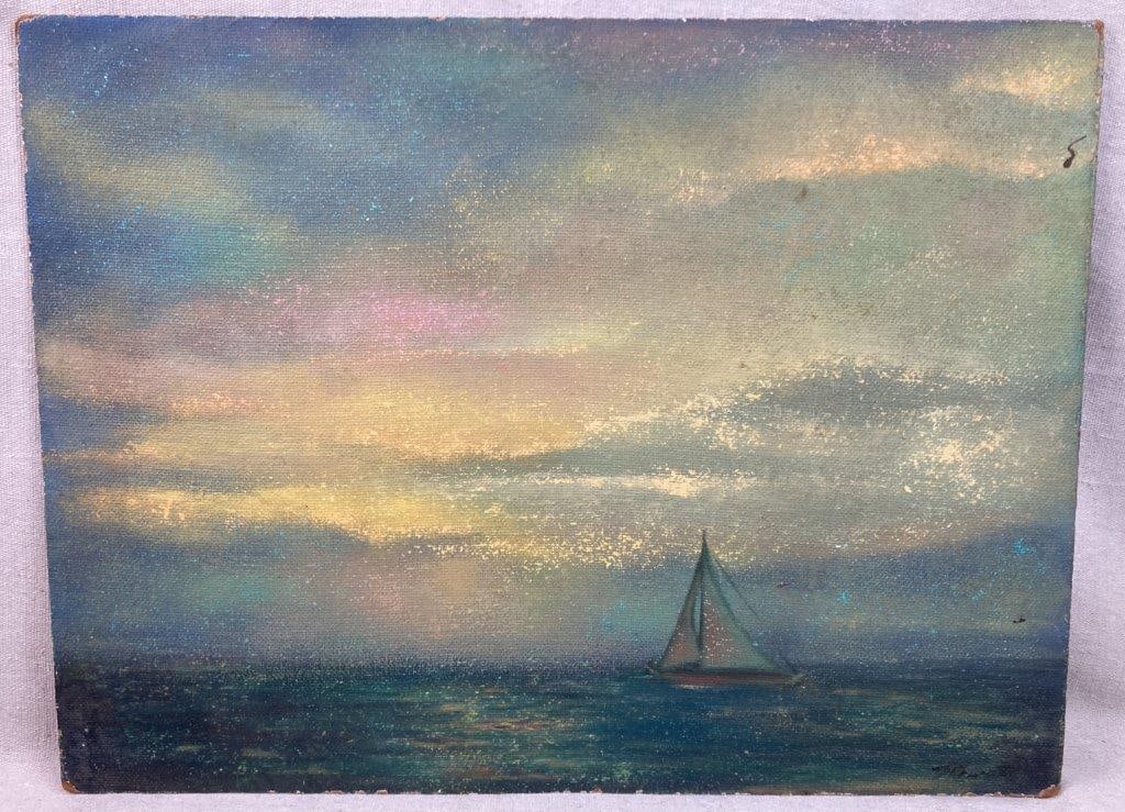 Sailboat Seascape Oil Painting (1 of 7)
