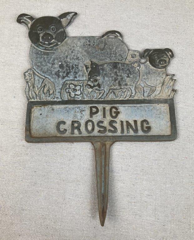 Cast Iron Pig Crossing Stake (1 of 4)