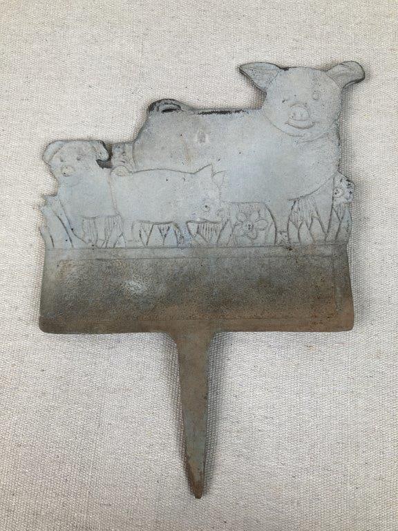 Cast Iron Pig Crossing Stake - 4