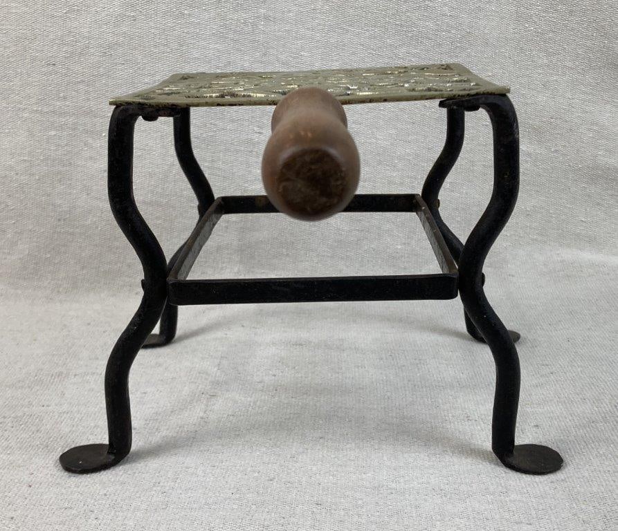 Early Brass and Iron Trivet - 4