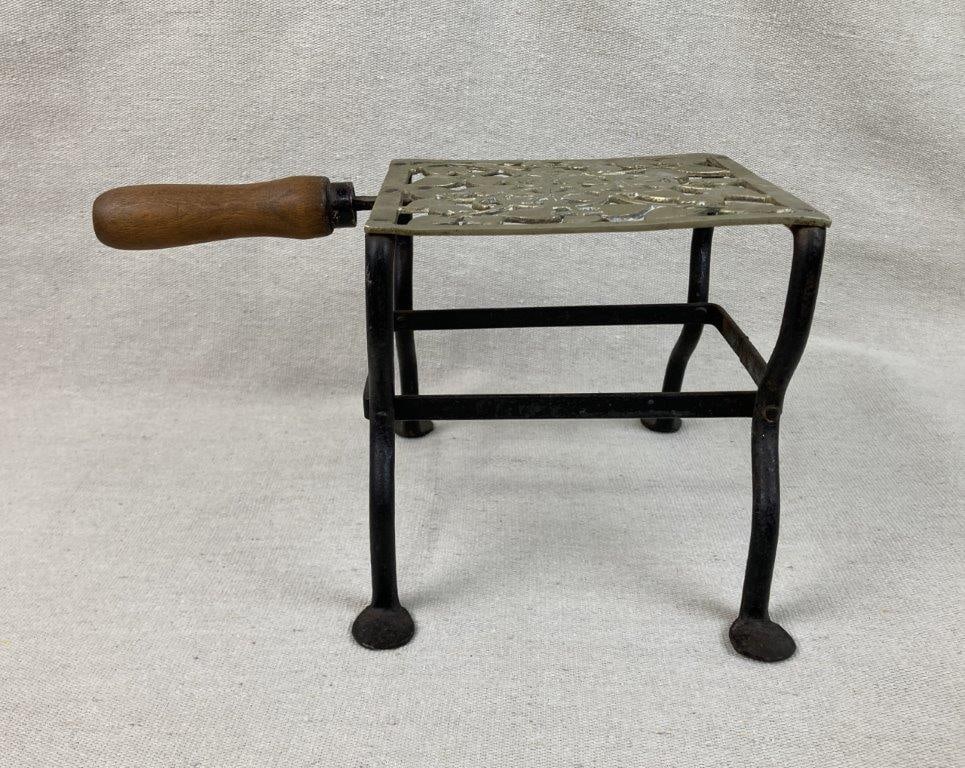 Early Brass and Iron Trivet - 5