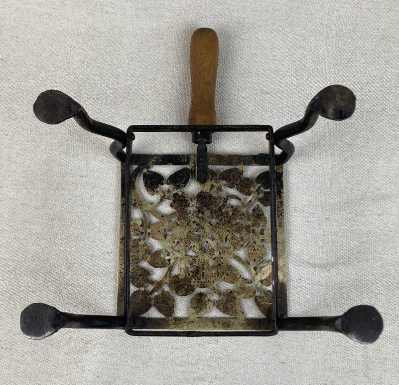 Early Brass and Iron Trivet - 7