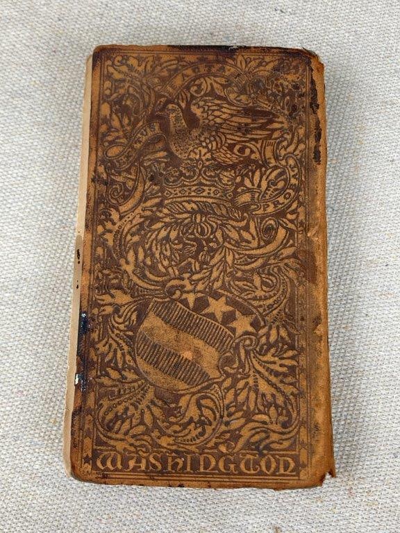 Miniature Rocking Chair and George Washington Tooled Leather Book - 4