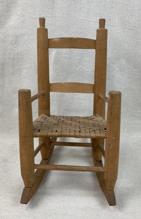 Miniature Rocking Chair and George Washington Tooled Leather Book - 5