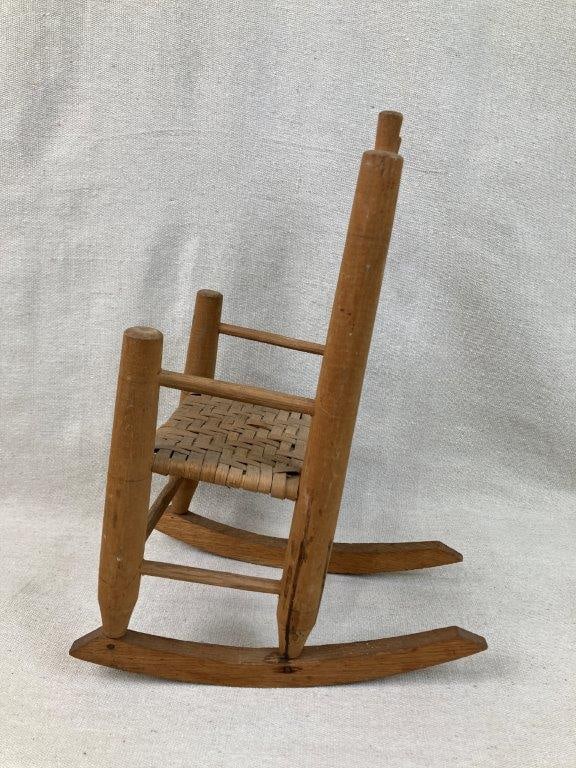 Miniature Rocking Chair and George Washington Tooled Leather Book - 6