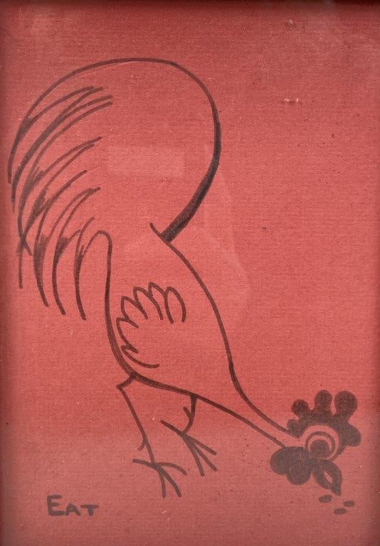 Pair of Chicken Drawings - 4