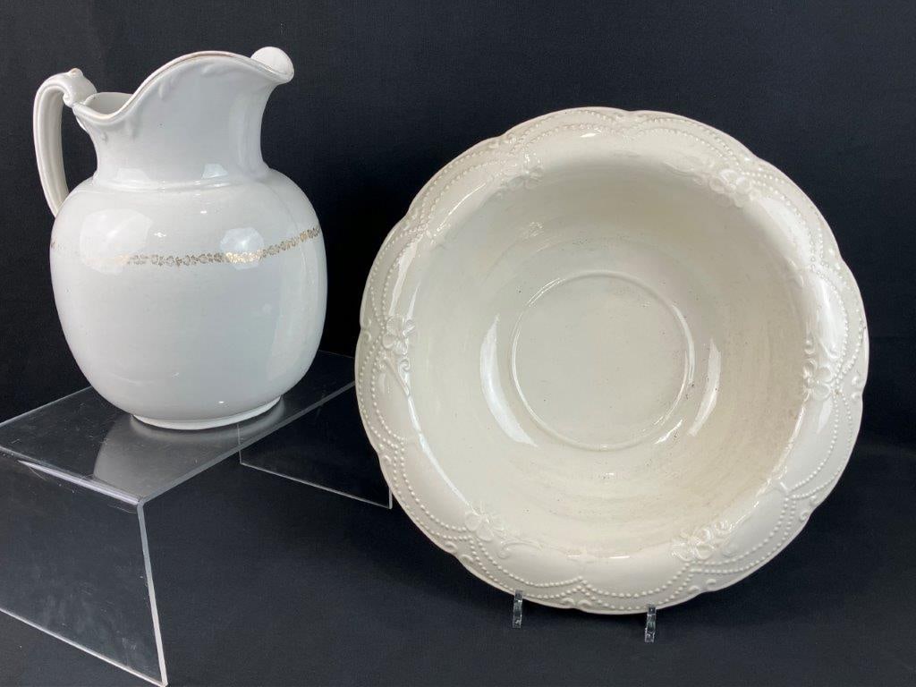 Ironstone Pitcher and Bowl (1 of 10)