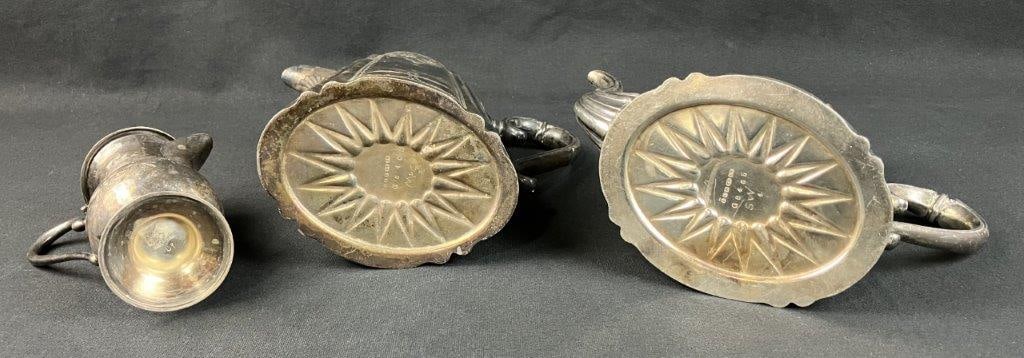 19th Century Silver Plate Teapots and Creamer - 3