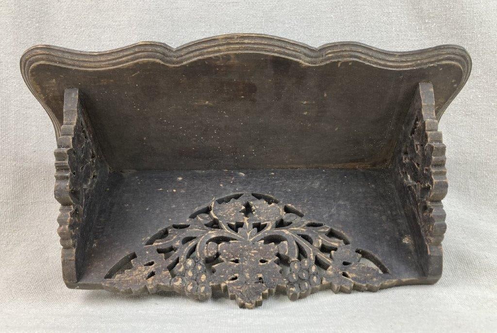 Small Carved Wood Shelf - 2