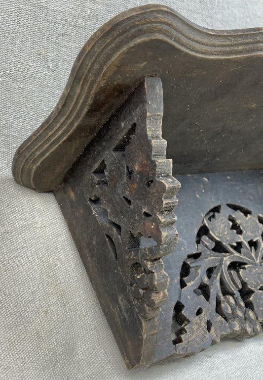 Small Carved Wood Shelf - 3